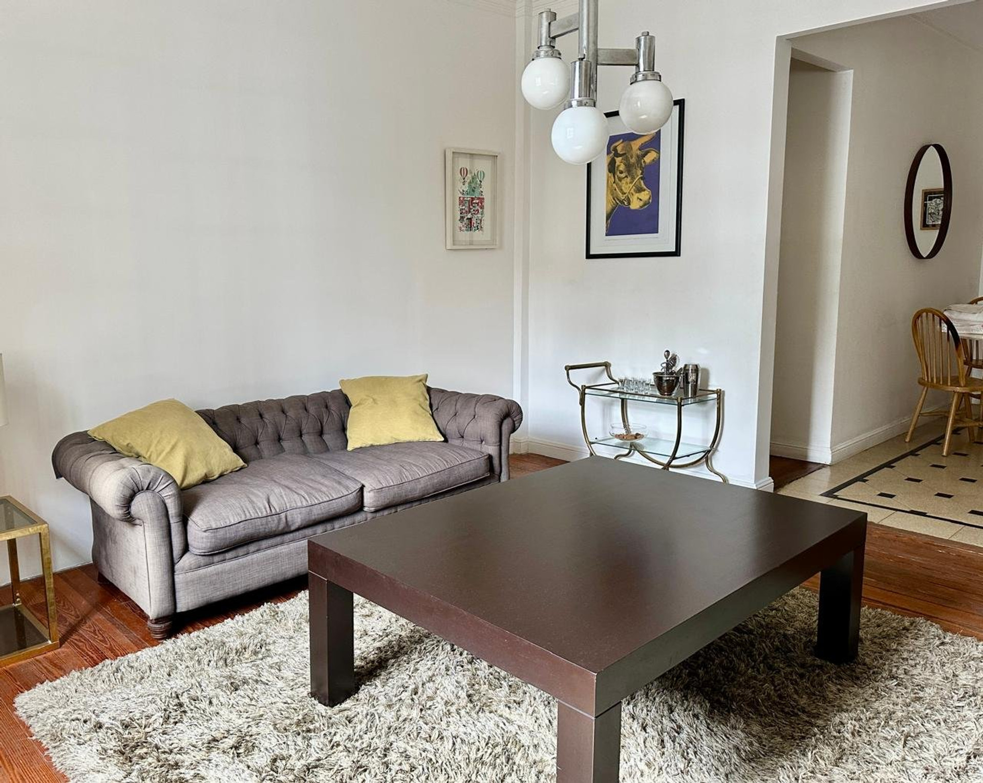 Living room sofa and art decor