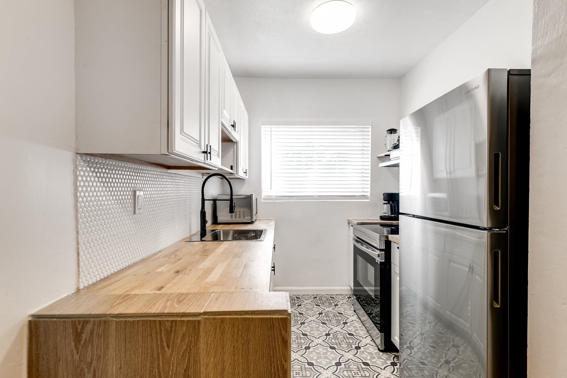 Modern kitchen with stainless appliances