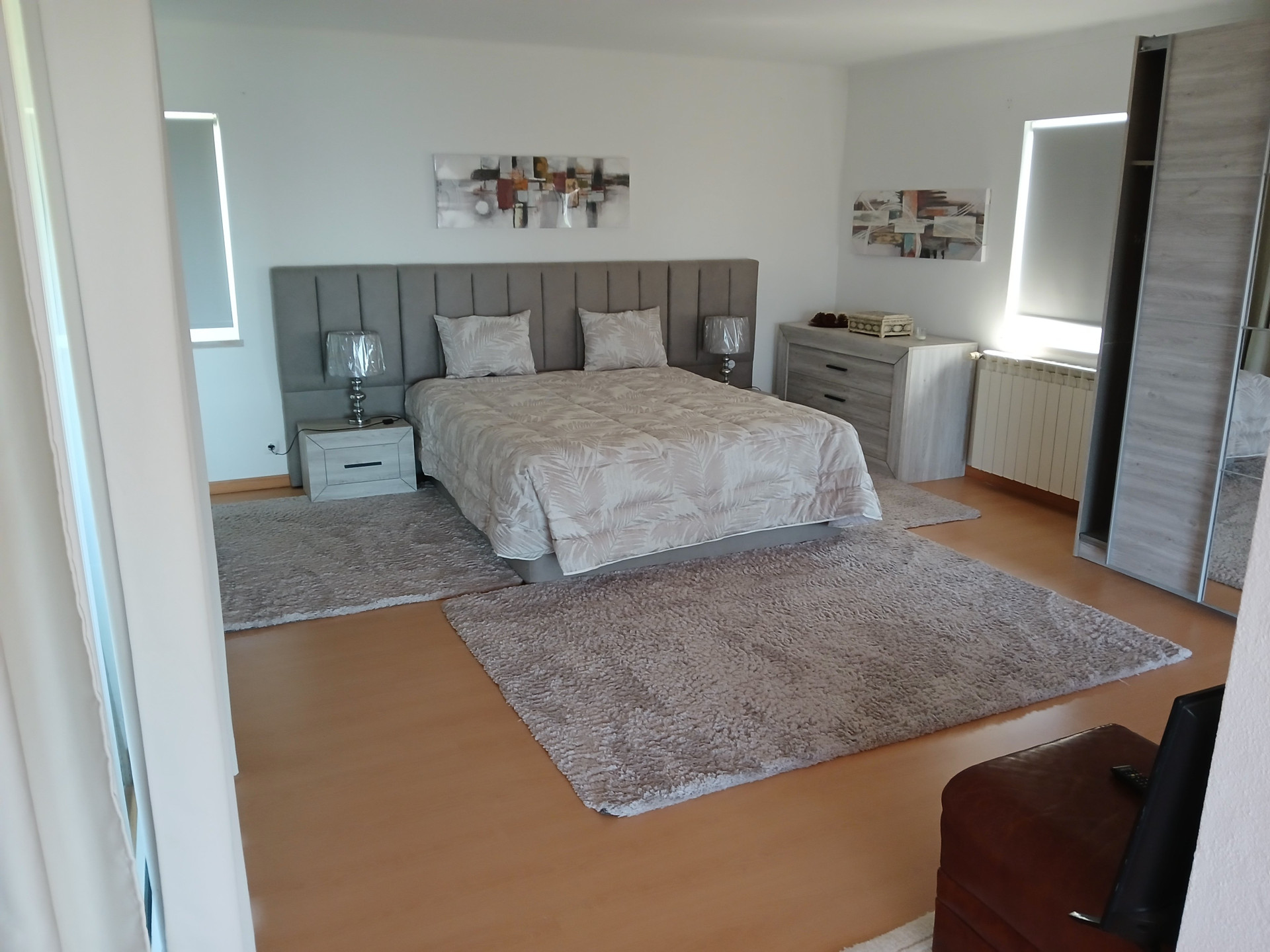 Master bedroom double bed wardrobe