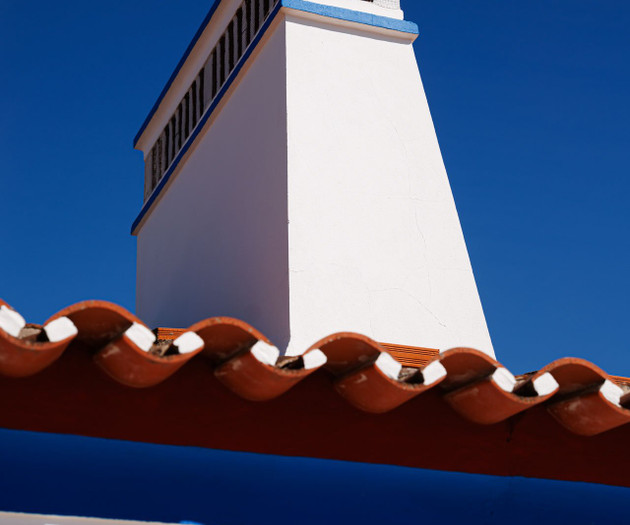 Traditional white chimney detail