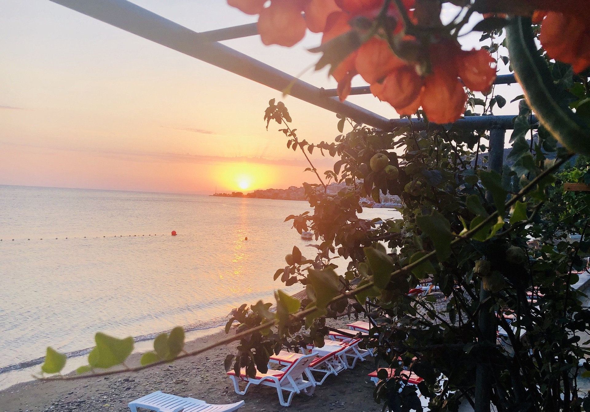 Stunning sunset over beach
