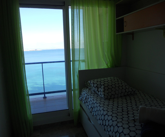 Bedroom with sea view balcony