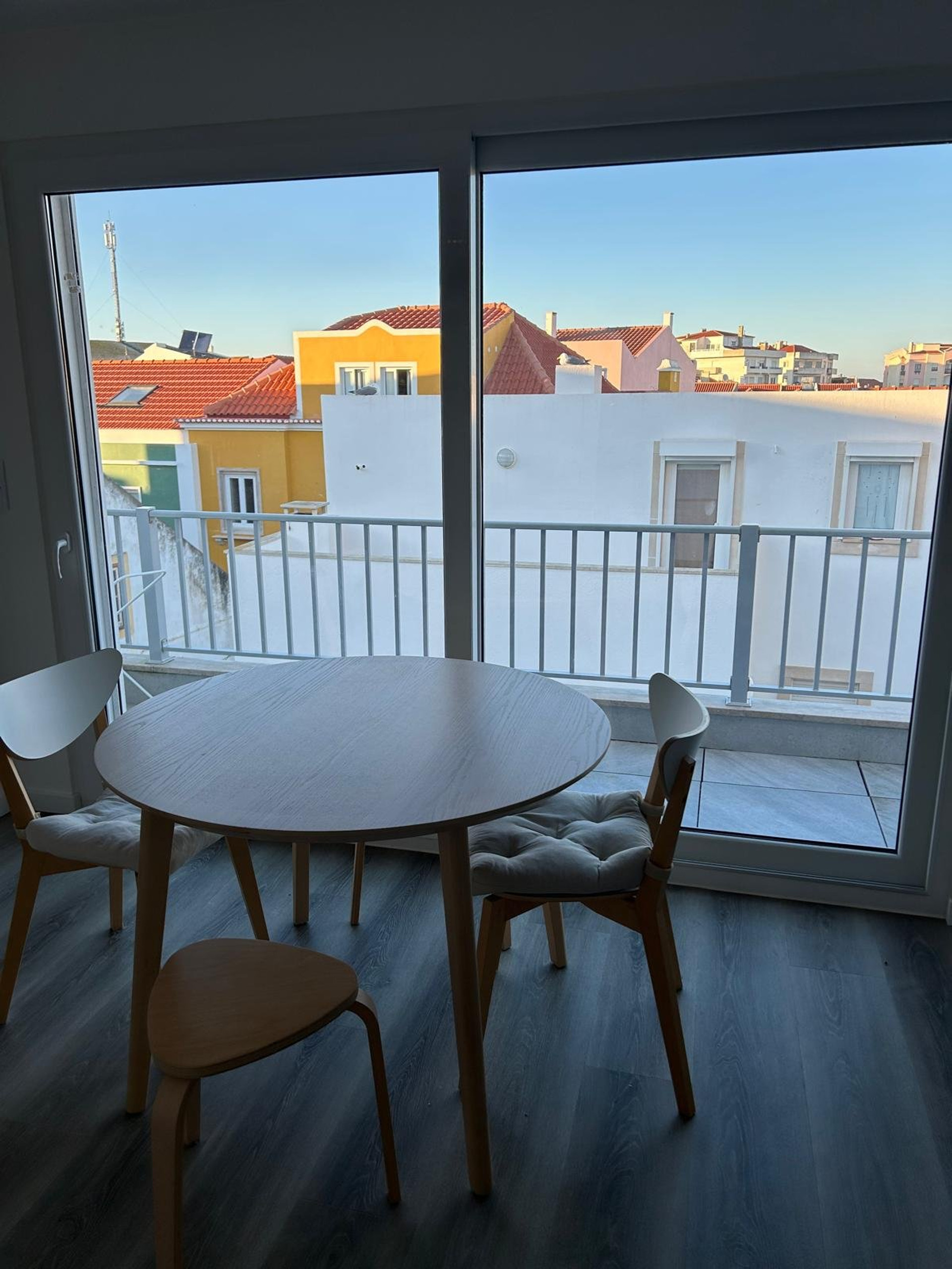 Dining table with balcony view