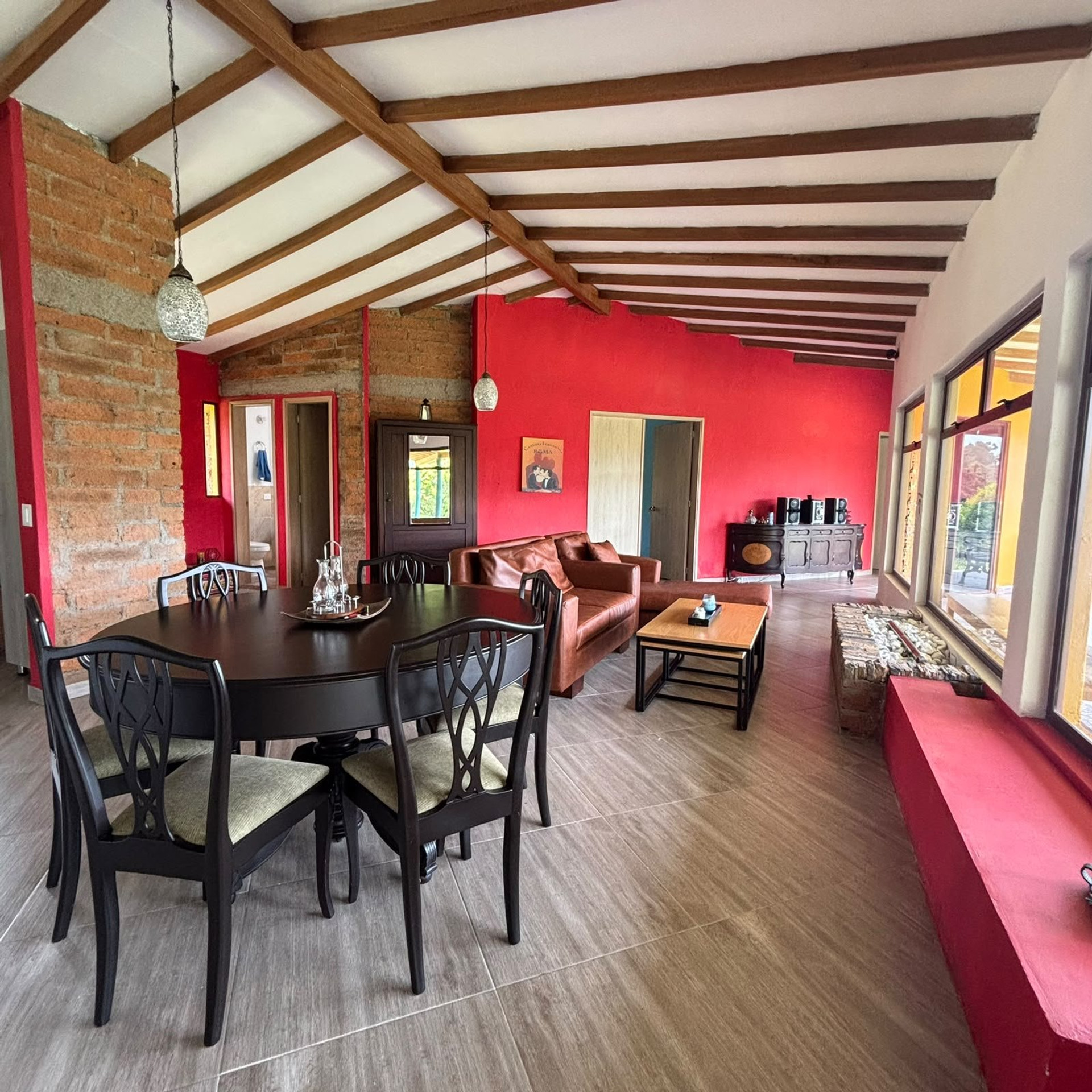Open living and dining area