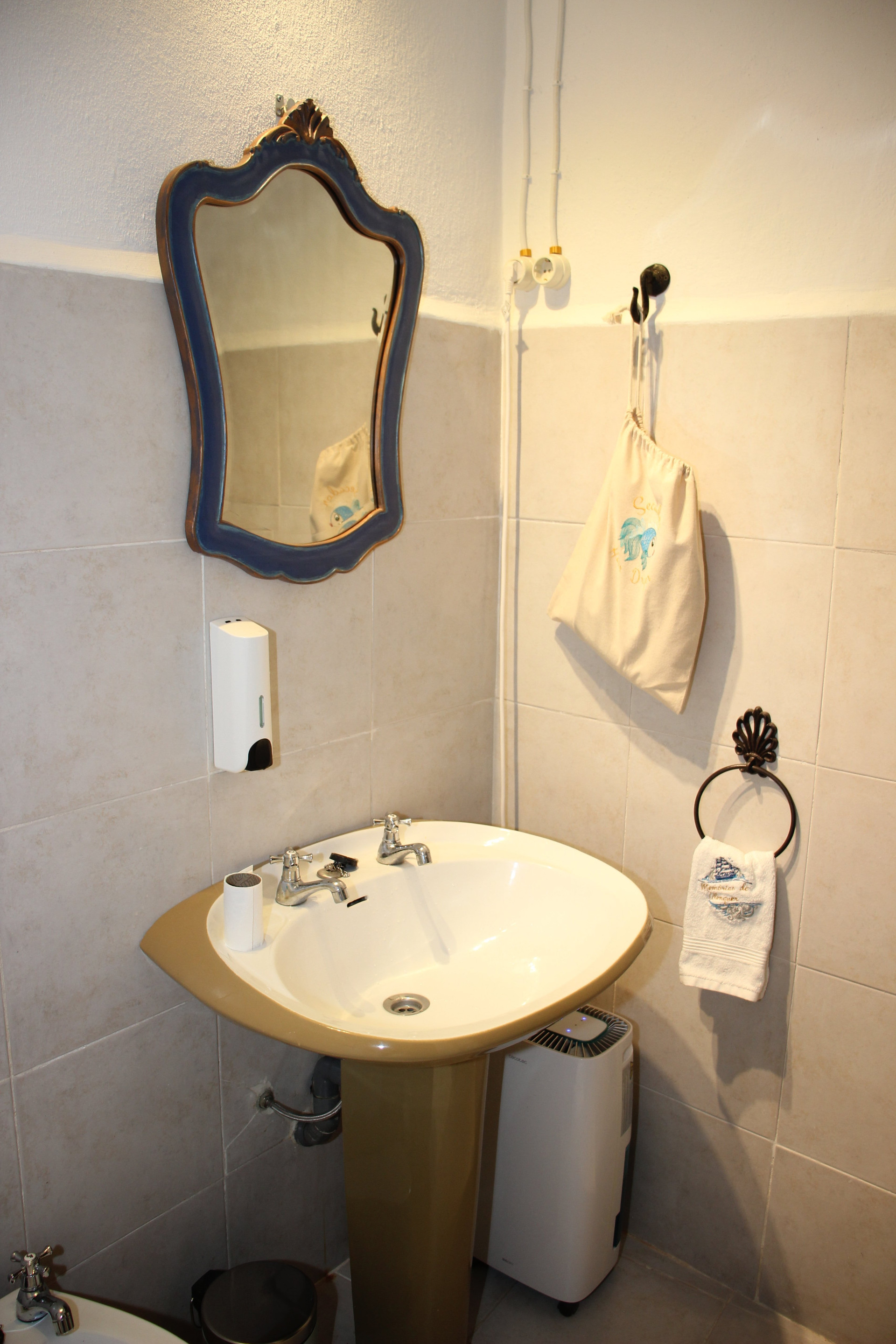 Bathroom sink and mirror