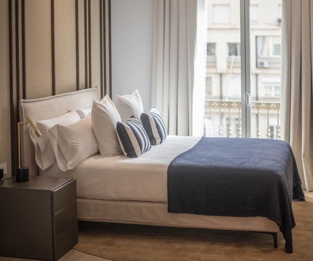 Bedroom with balcony door