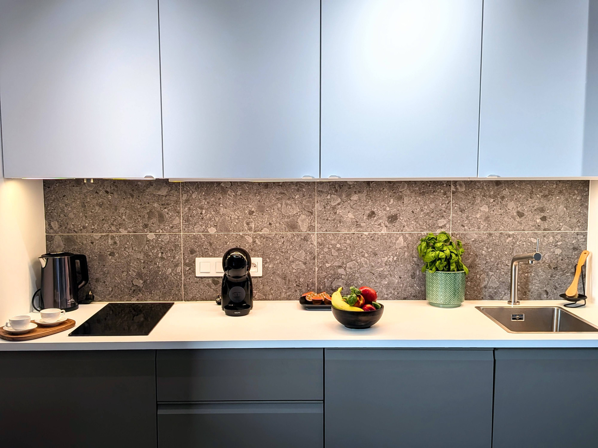 Modern kitchen counter with appliances