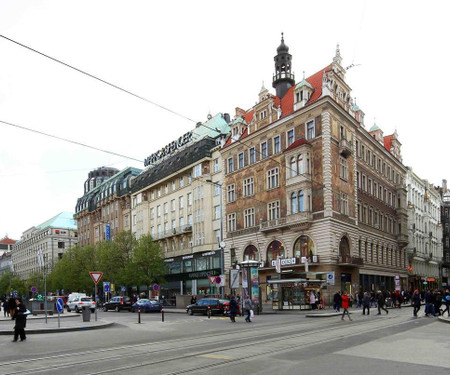 Quiet 2 room flat by the iconic Lucerna building