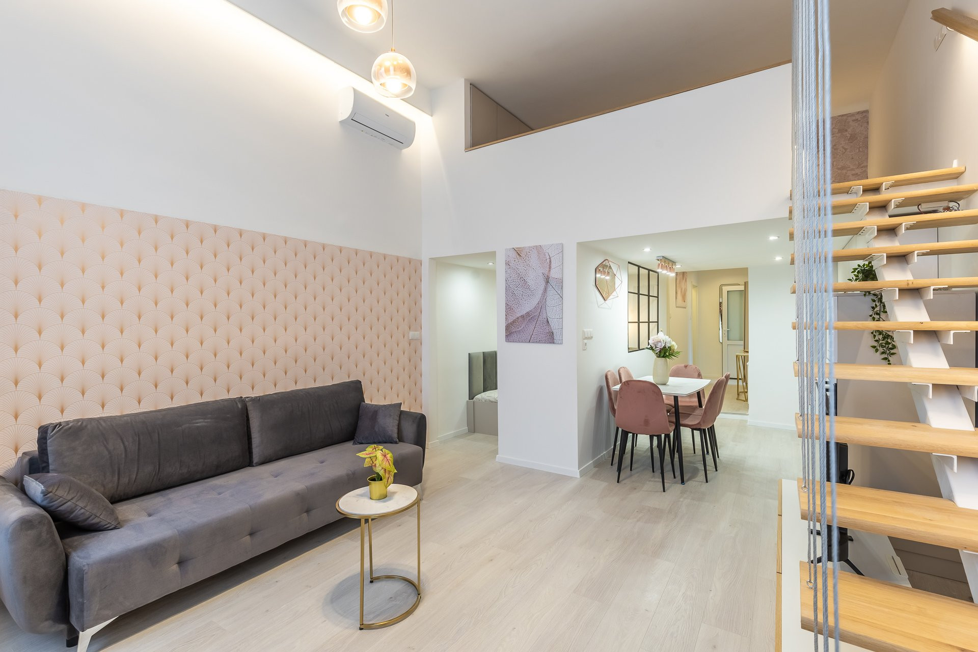 Open living and dining space