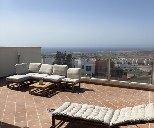 Outdoor terrace sofa and view