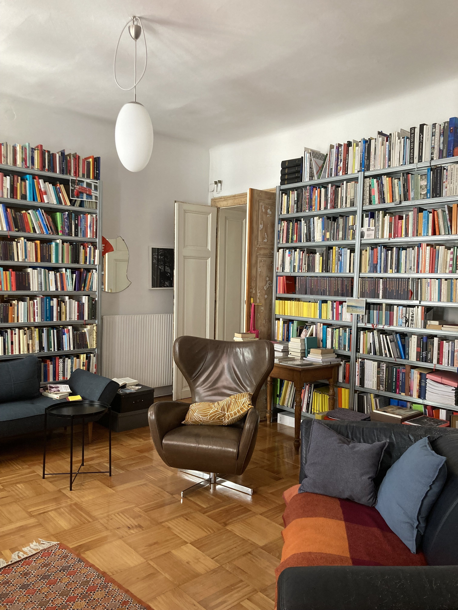 Living room with bookshelves