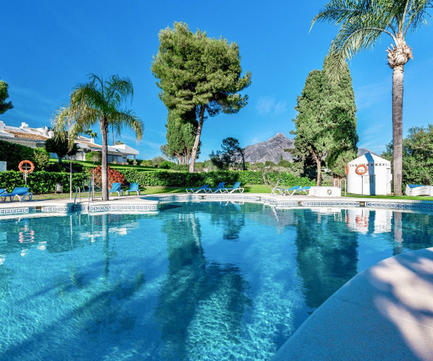 Relaxing communal swimming pool