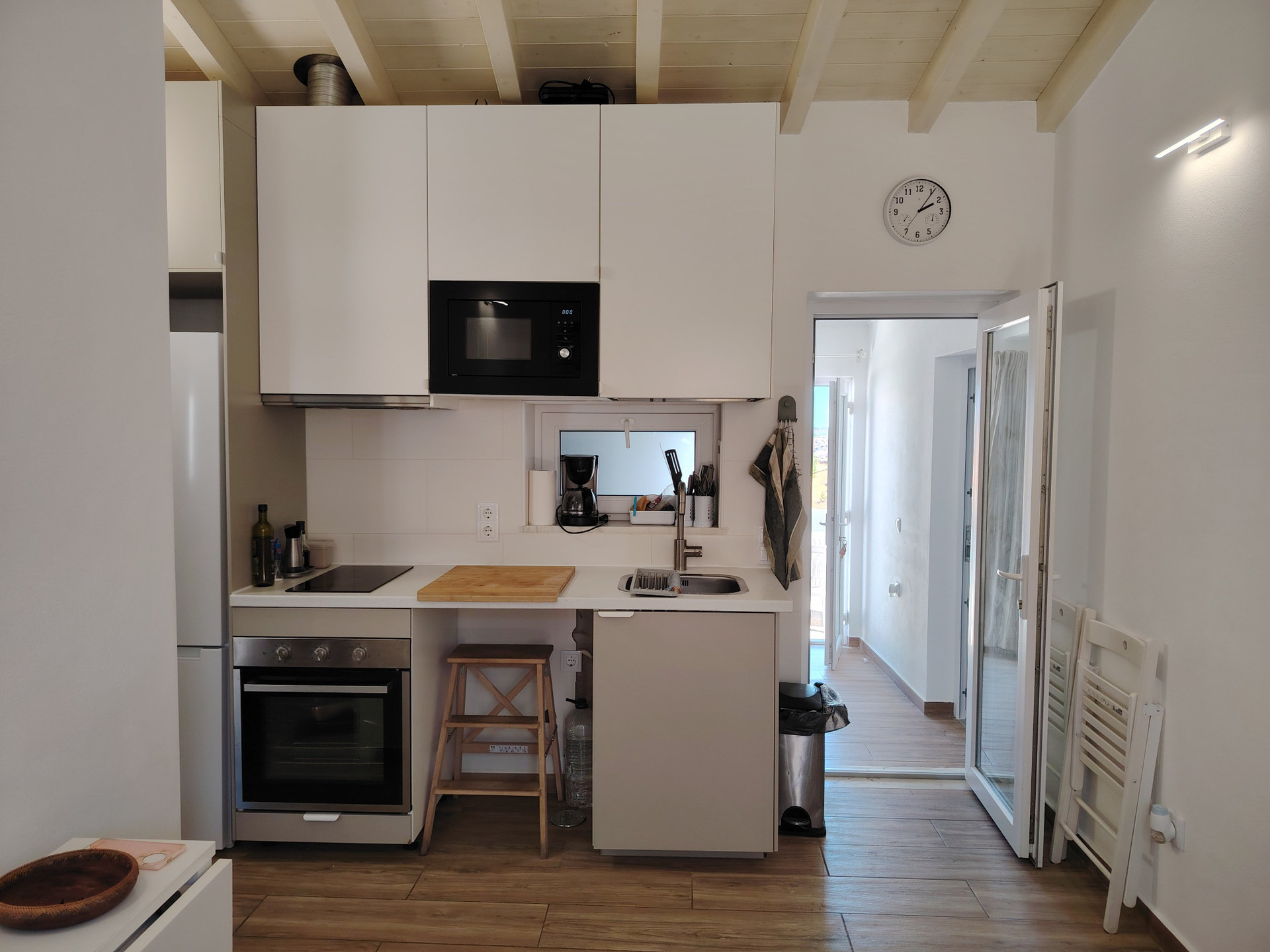 Kitchen with open doorway