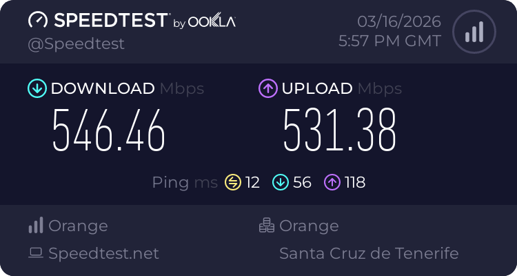 Speedtest.net result