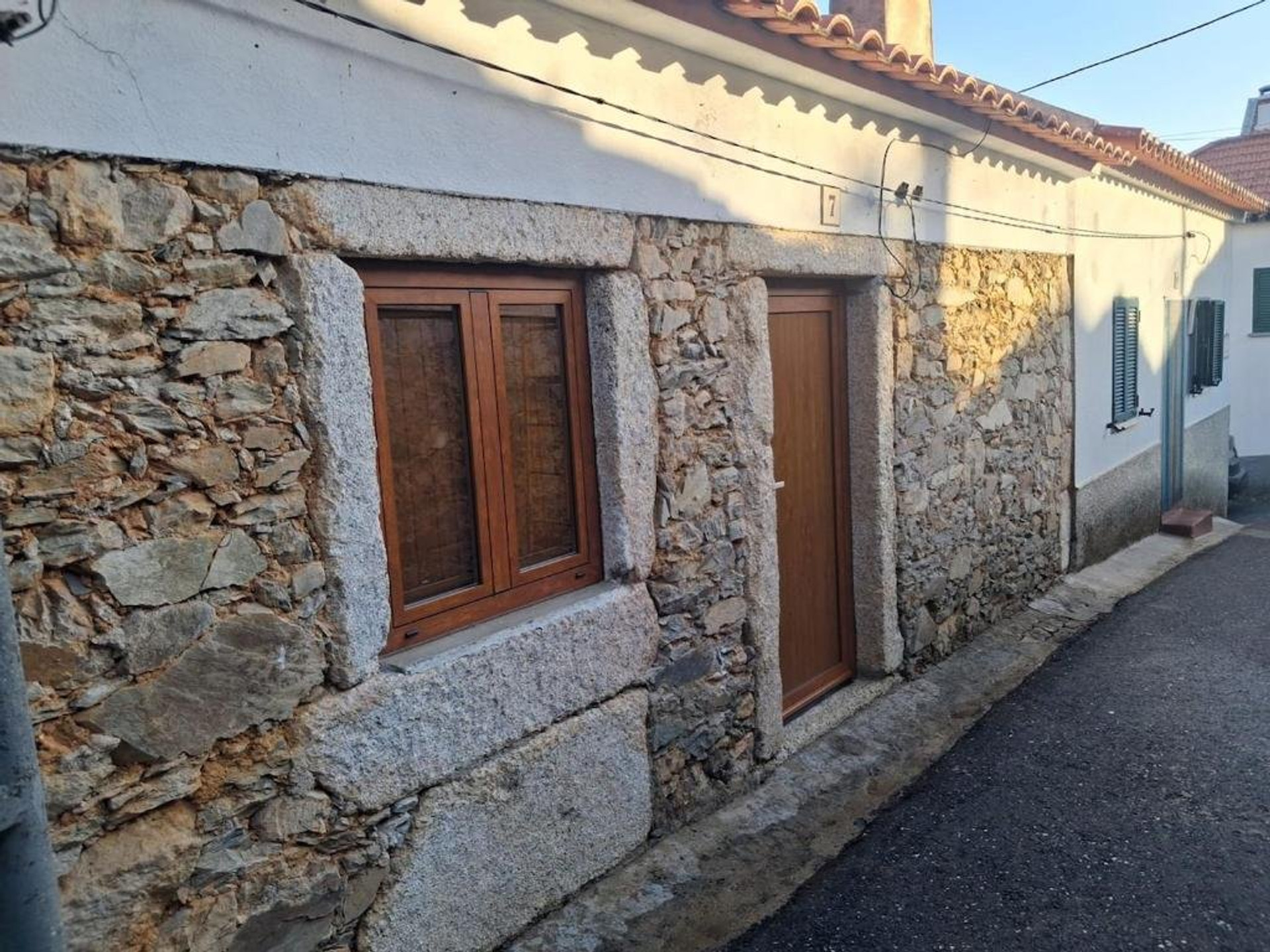 Stone house entrance and door