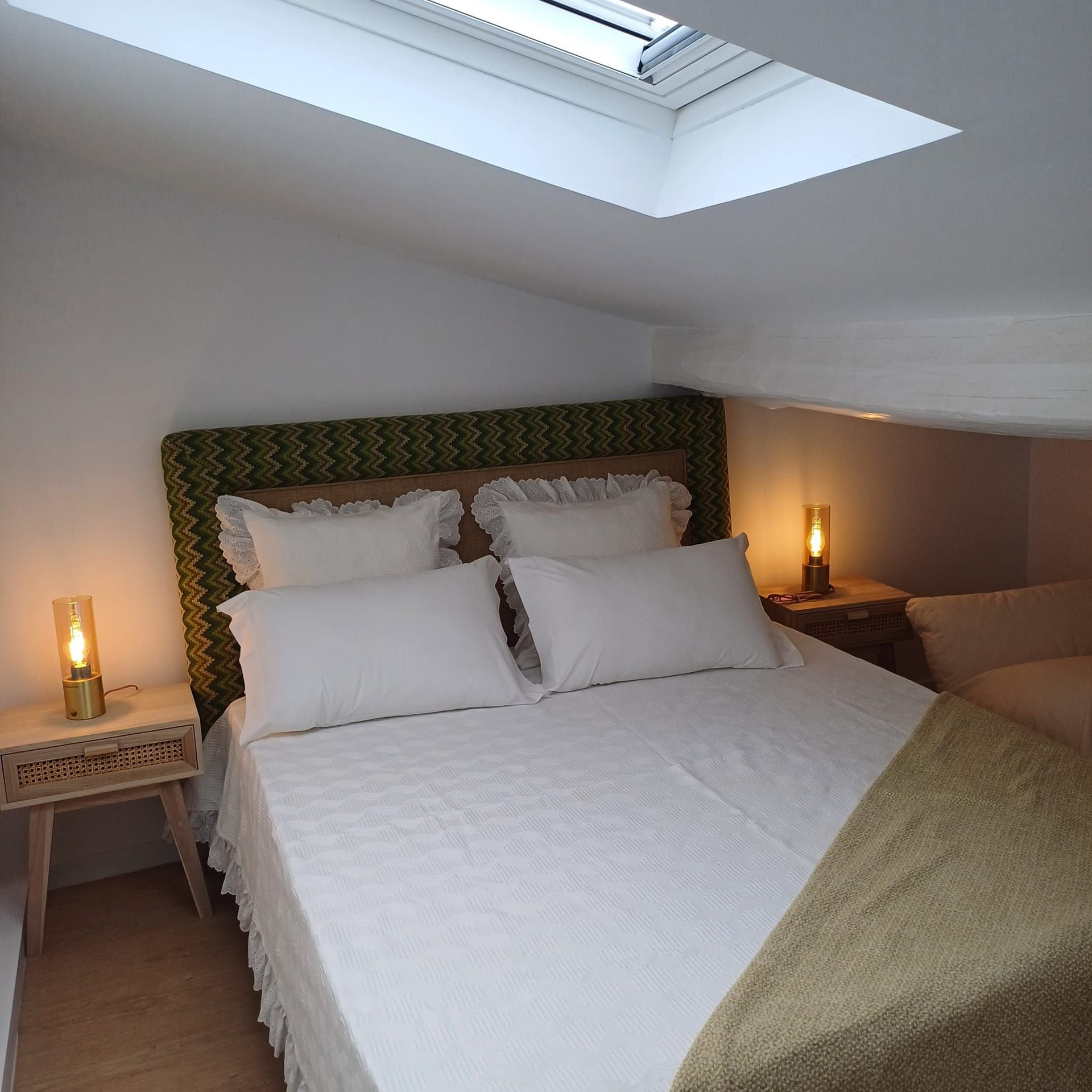 Master bedroom with skylight