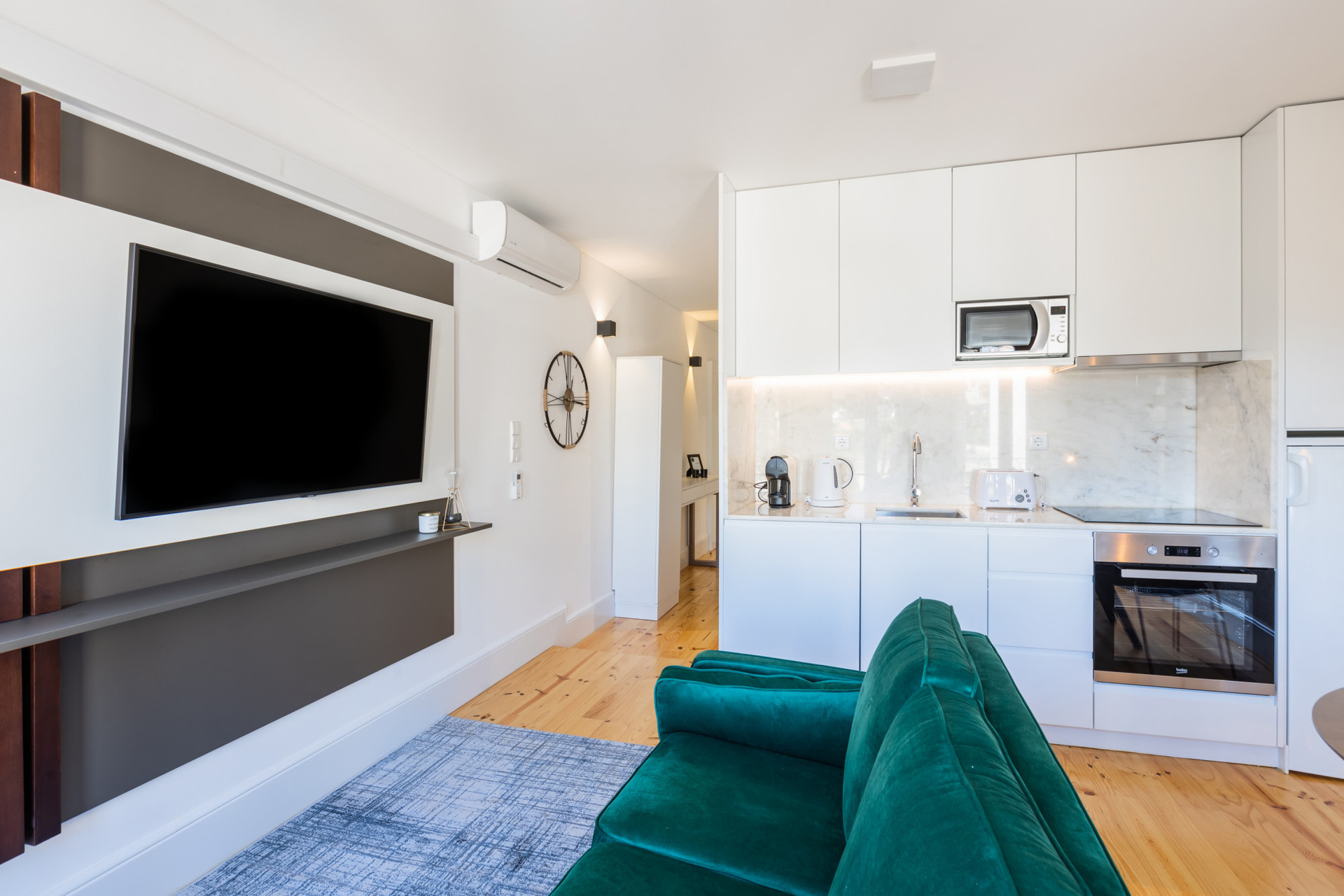 Living Room / Kitchenette with Flat-Screen TV and Dining Area
