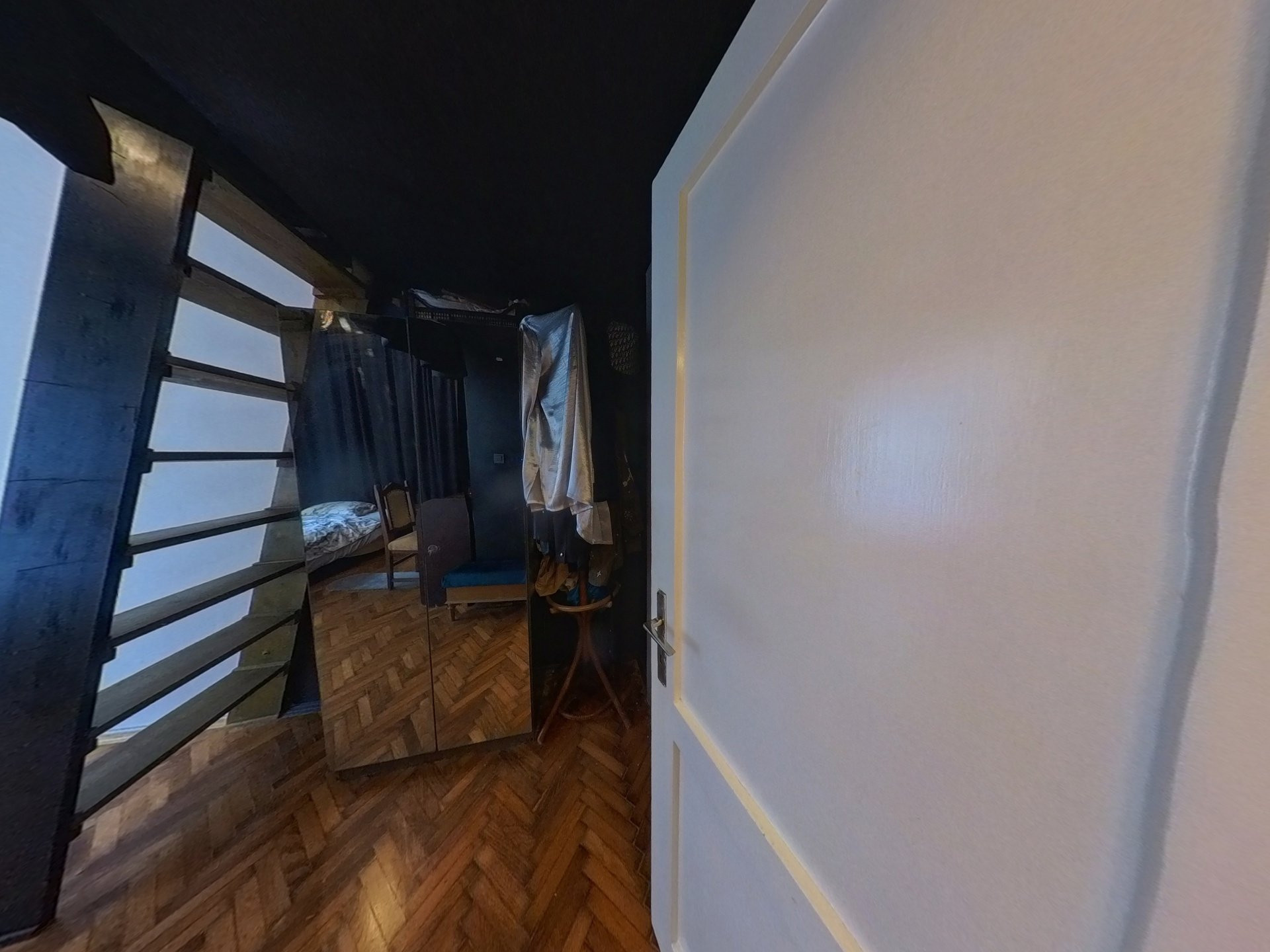 Full mirror wardrobe, with 5 shelf inside. On the right side - a coats hanger with spaces for 10 coats/jackets, hangers. On the left side - added - a show shelf for 4 to 8 pairs of shoes.