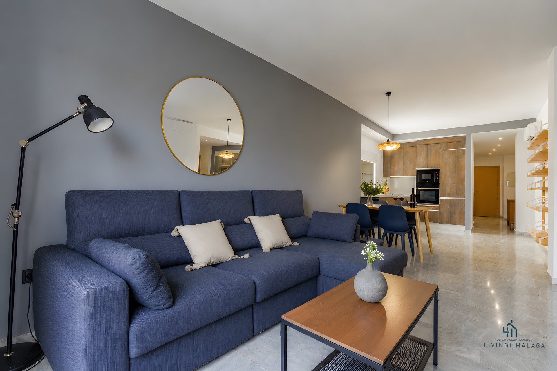 Open plan living kitchen overview