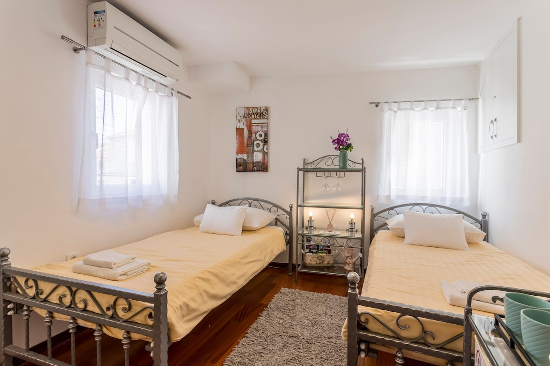 Twin beds.