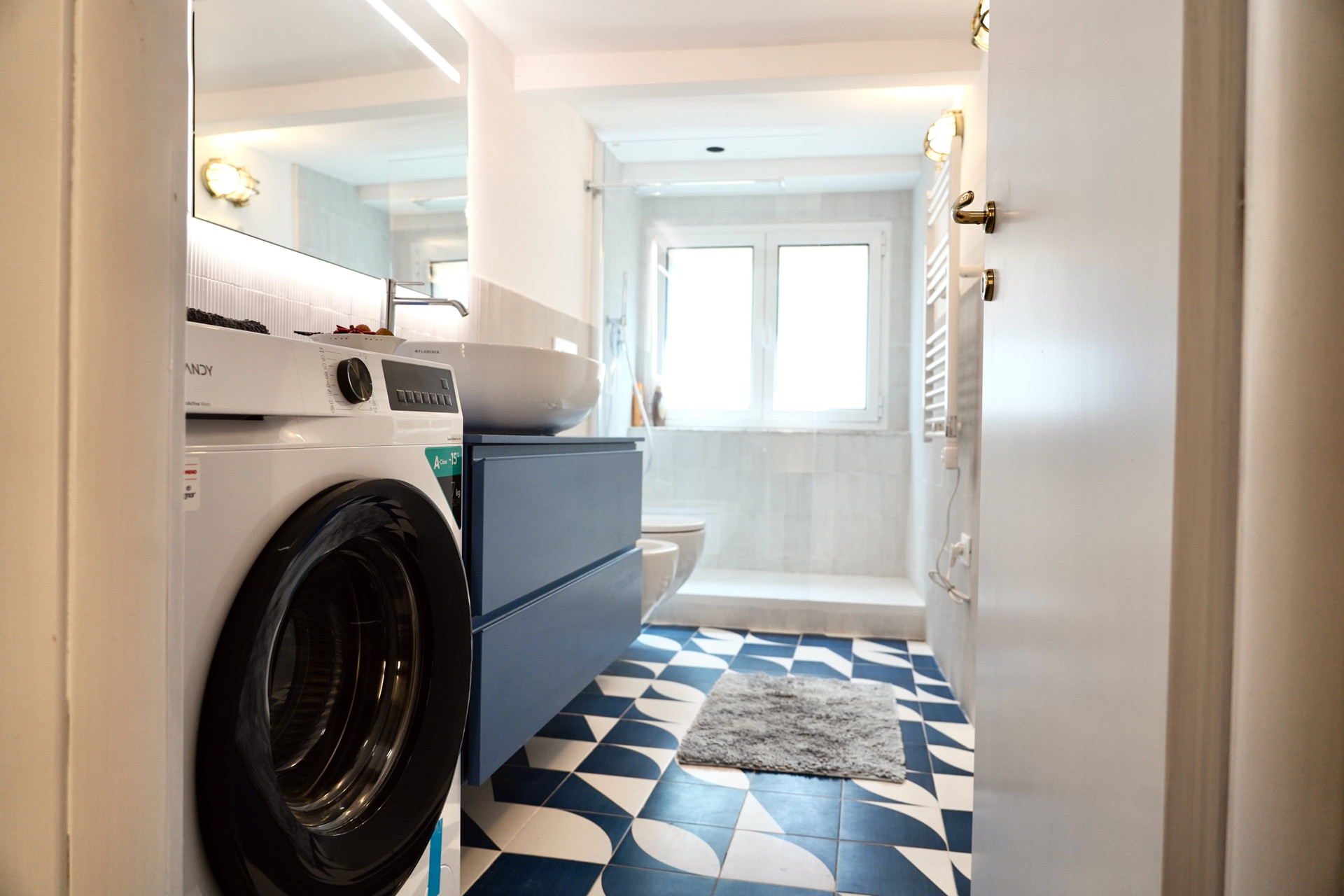 Bathroom with washing machine