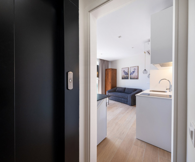 Confy attic with terrace 1 bedroom right in Born