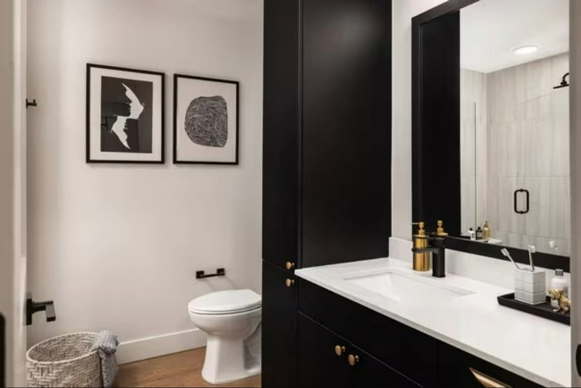 Modern black white bathroom