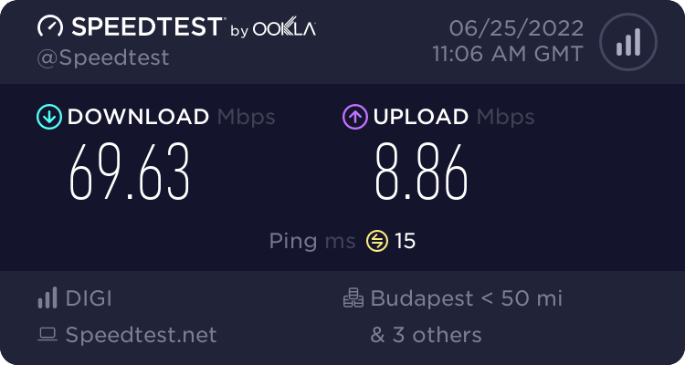 Speedtest.net result