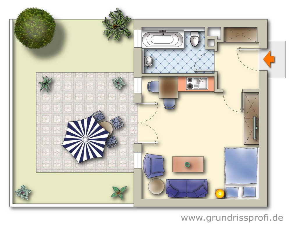 Apartment with garden for 2 persons ApH03