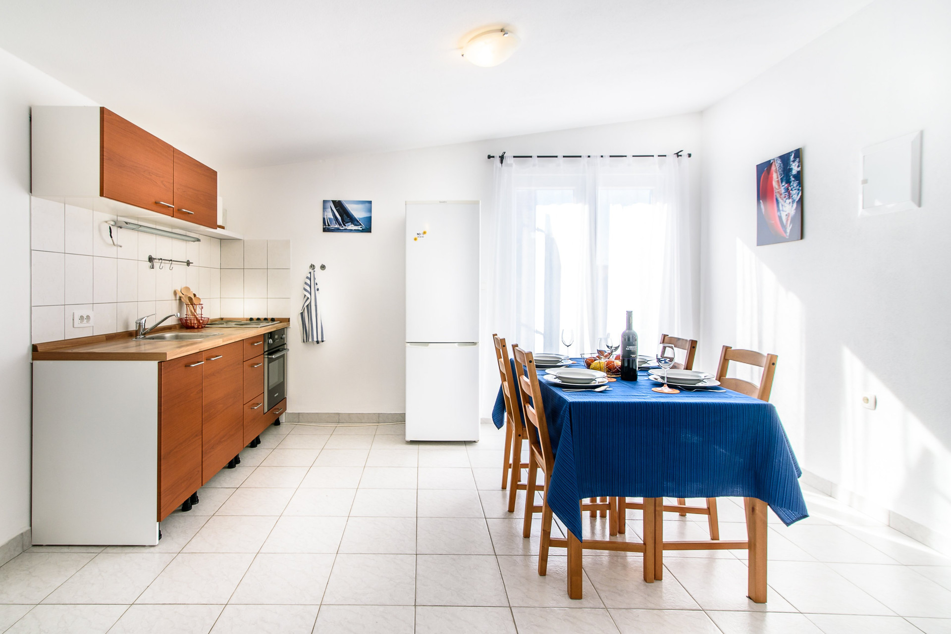 Kitchen with dining table setup