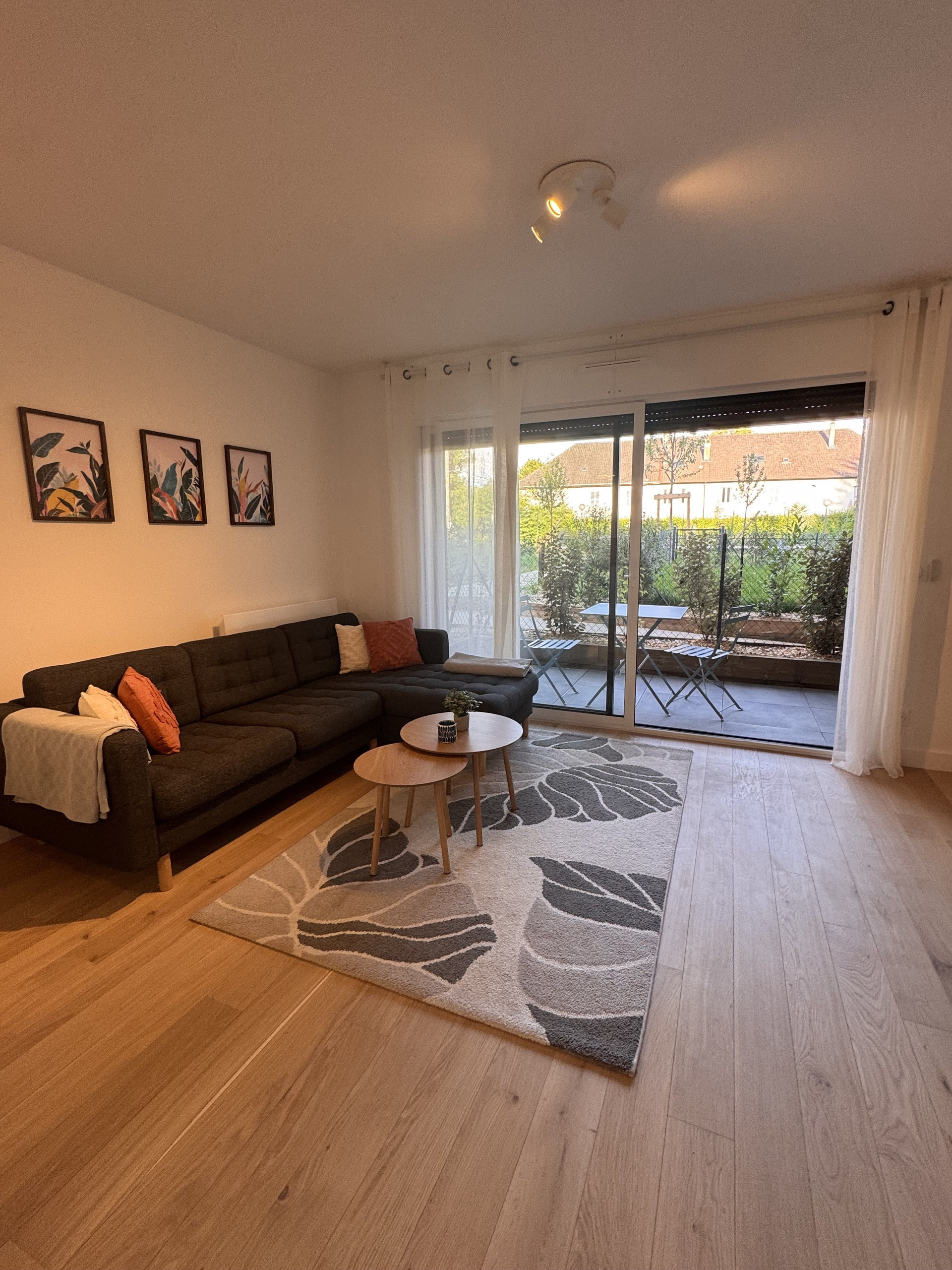 Living room with sofa and rug