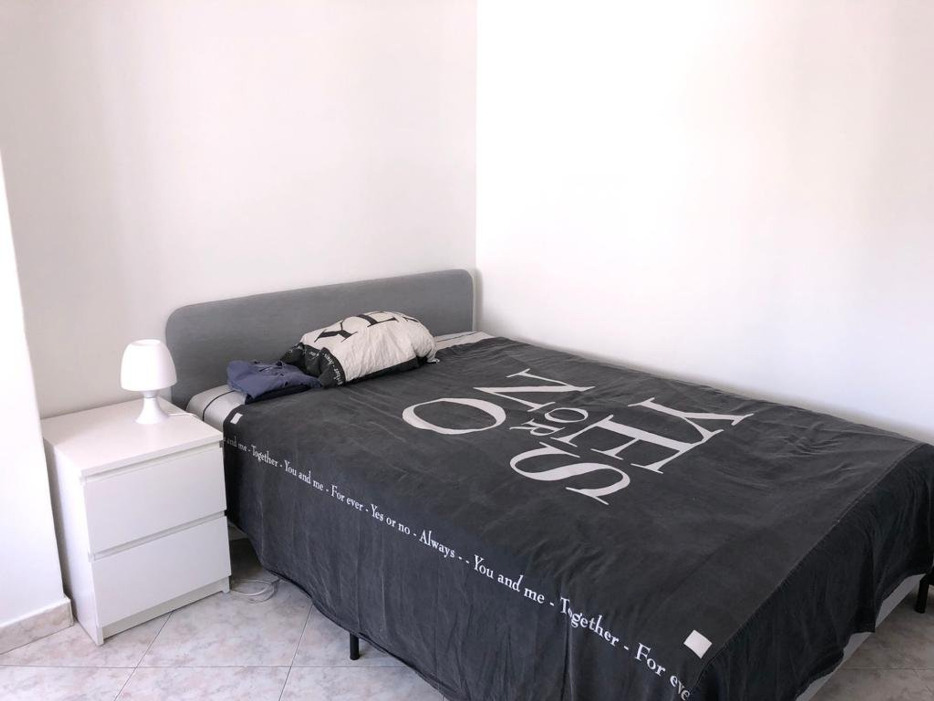 Double bed with nightstand
