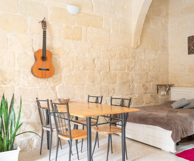 Bedroom nook with dining table