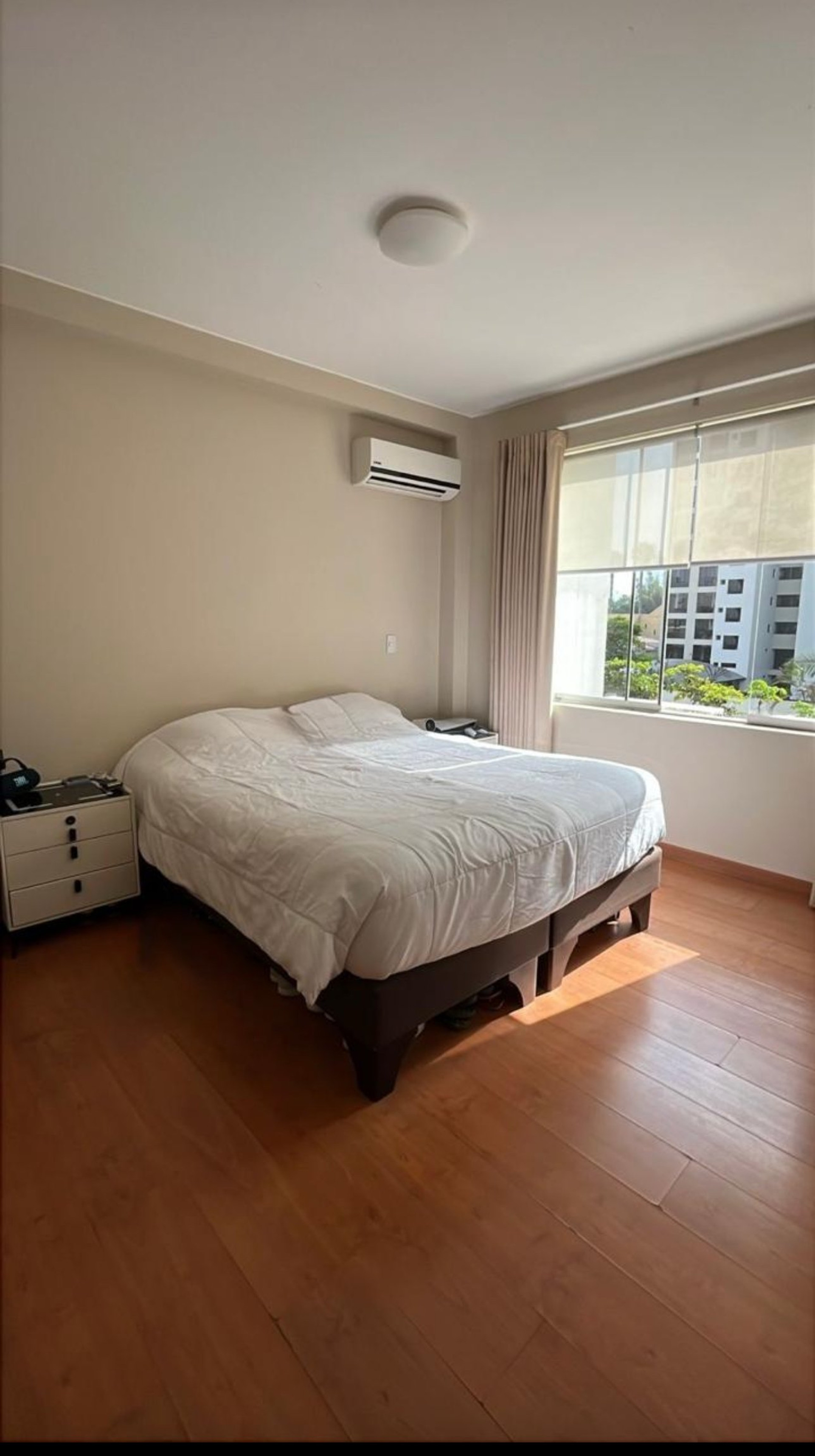 Bedroom with double bed air conditioning