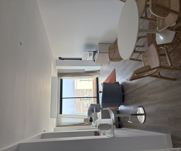 Living room and dining view