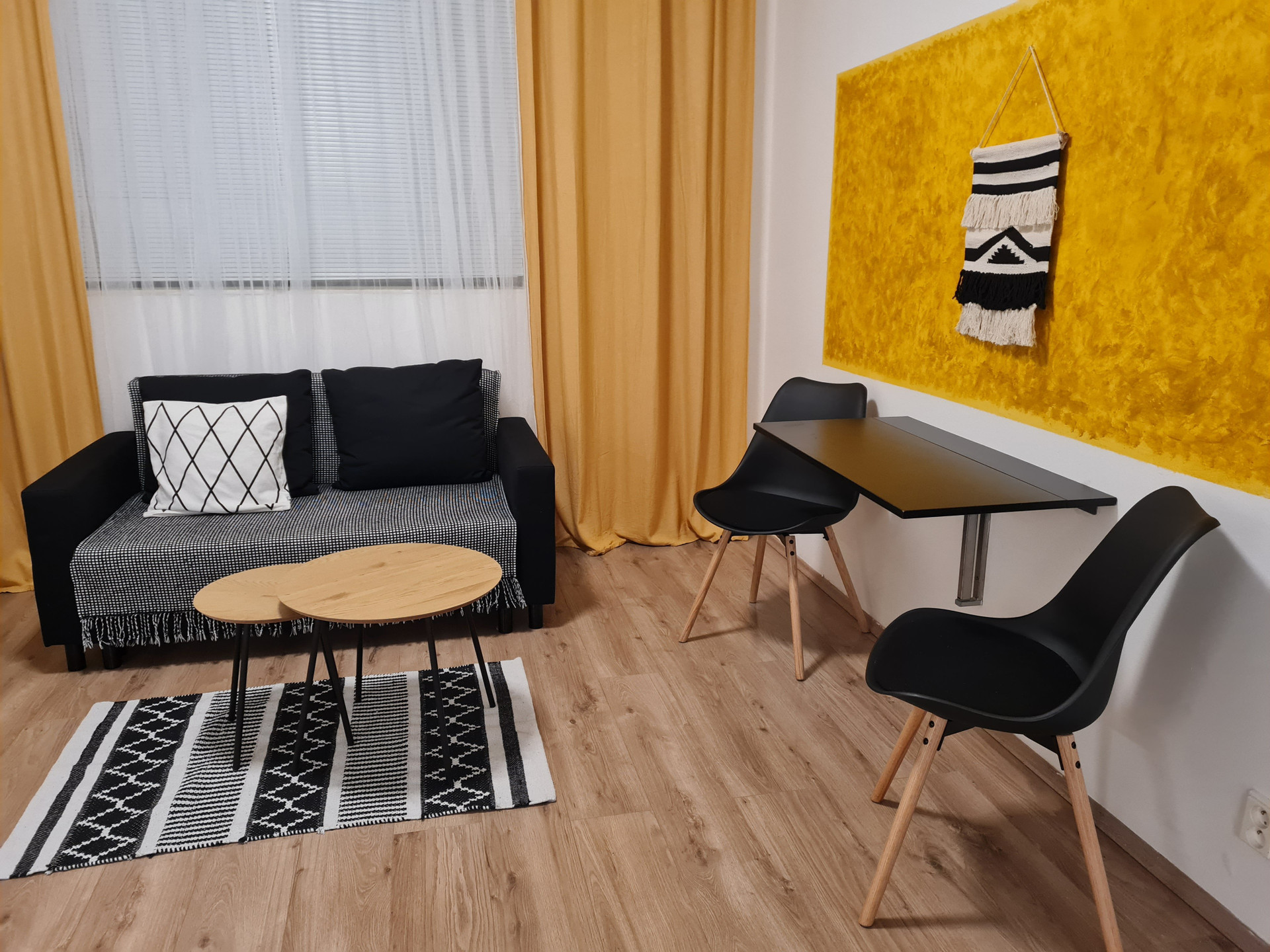 Living area seating and dining table
