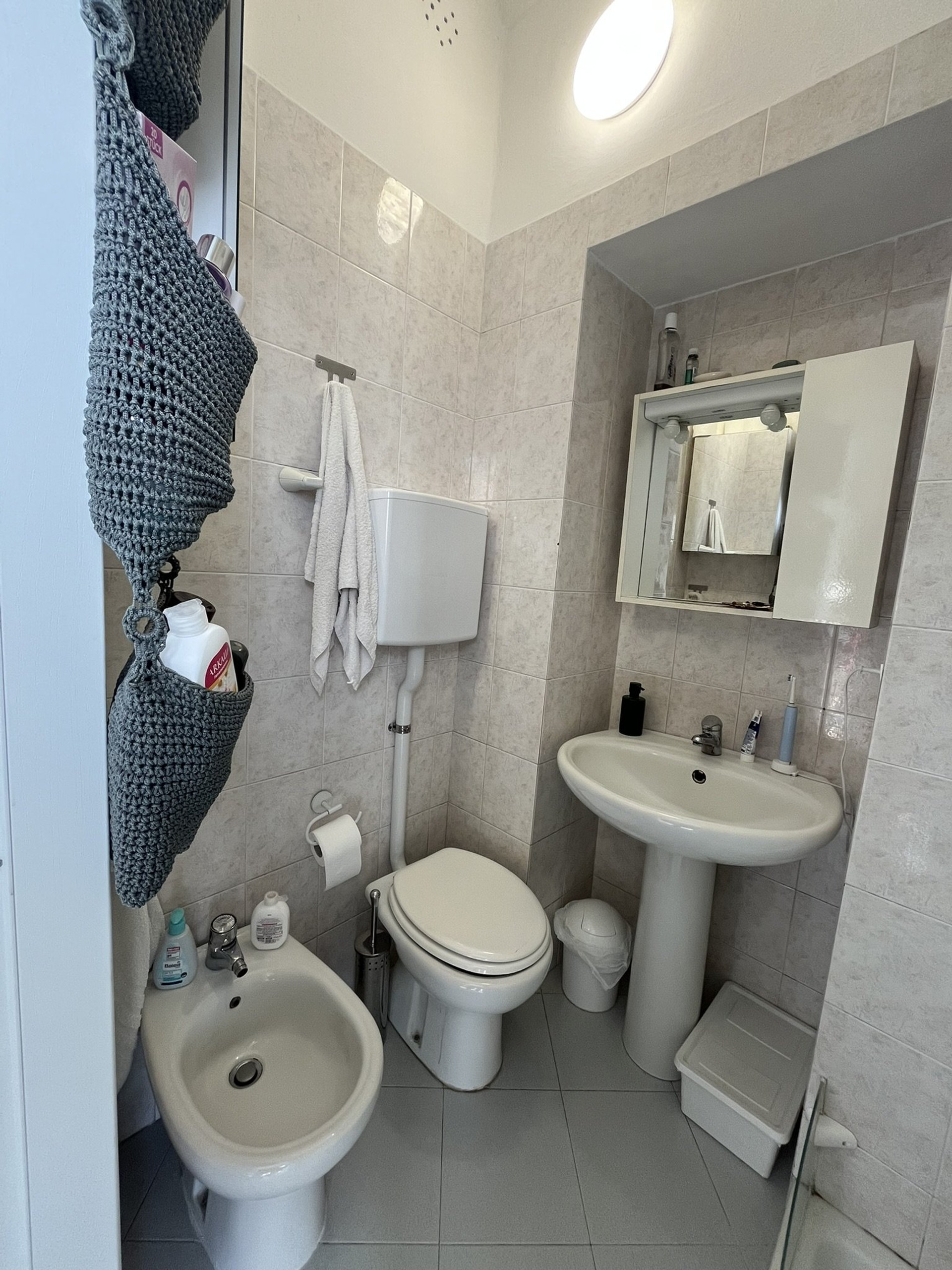 Bathroom with bidet toilet sink