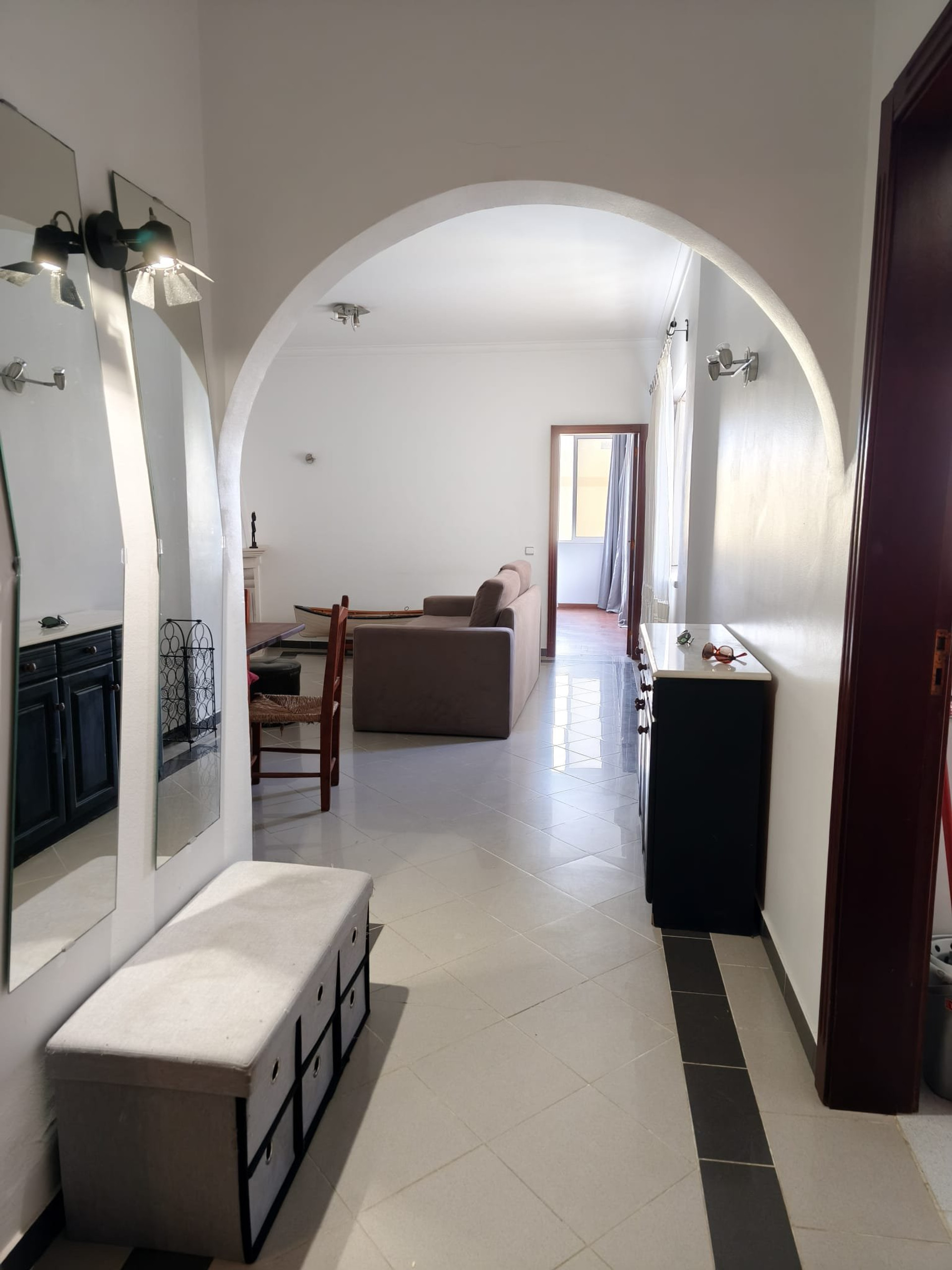 Hallway leading to living room