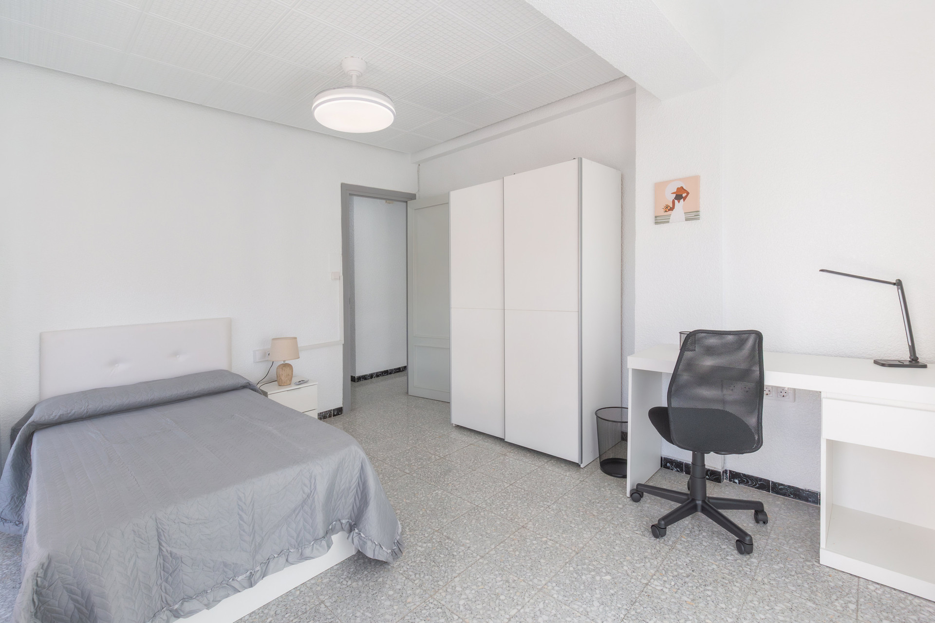Bedroom with wardrobe and desk