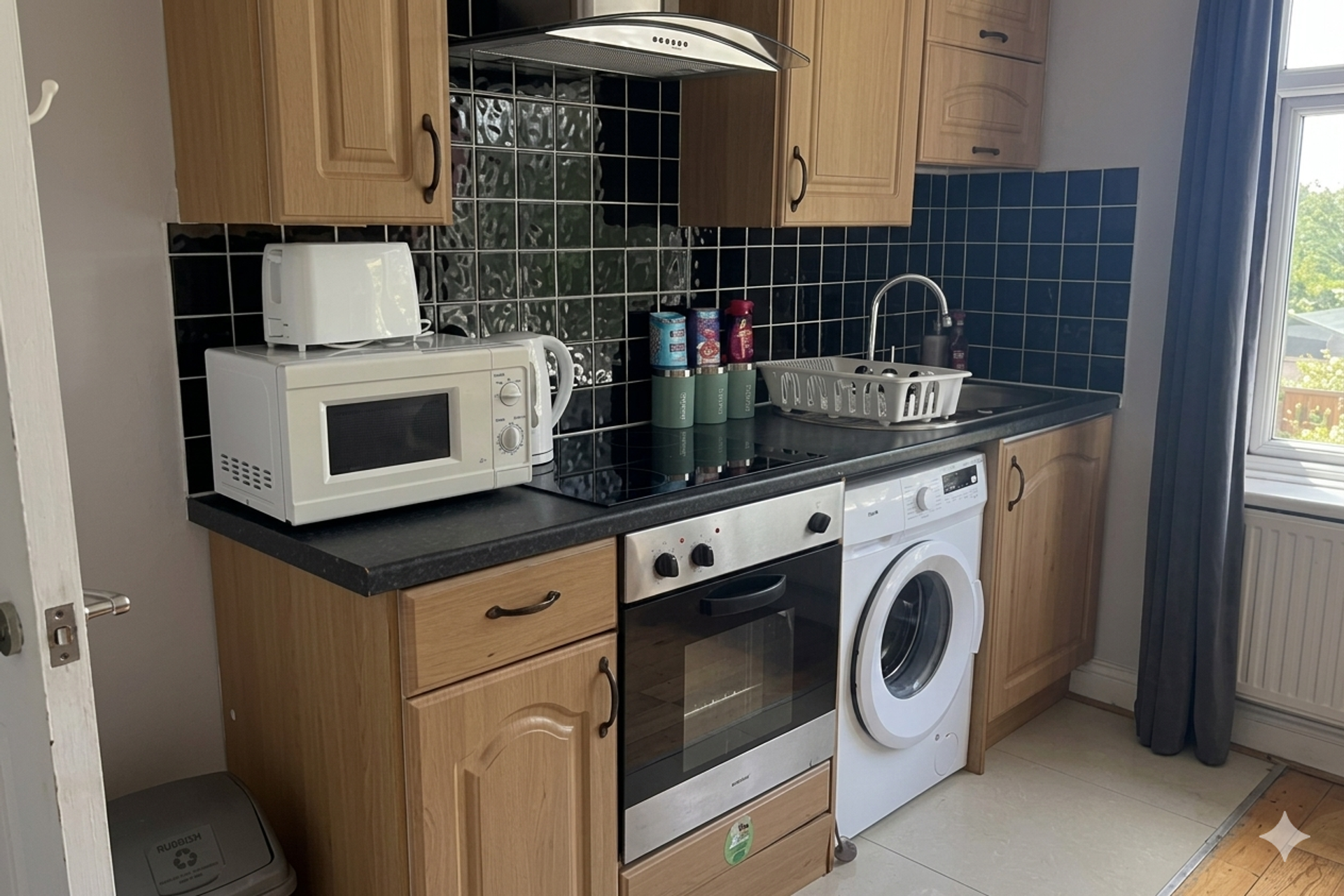 Kitchen with wood cabinets appliances