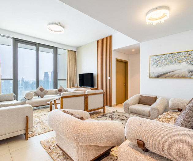 Elegant Downtown 3BR | Burj Khalifa View