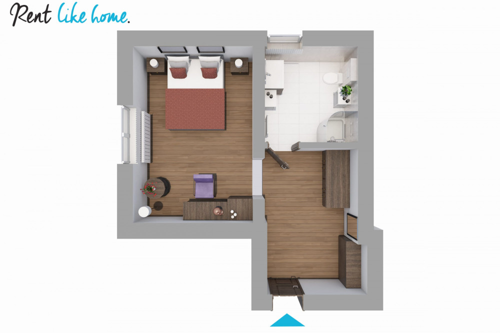 Studio apartment in a hotel style