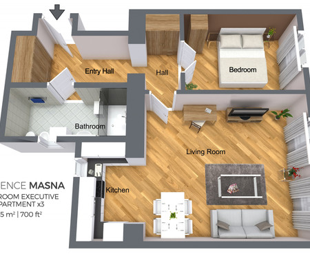 M503 NEW 1BED Serviced apt TERRACE |Center