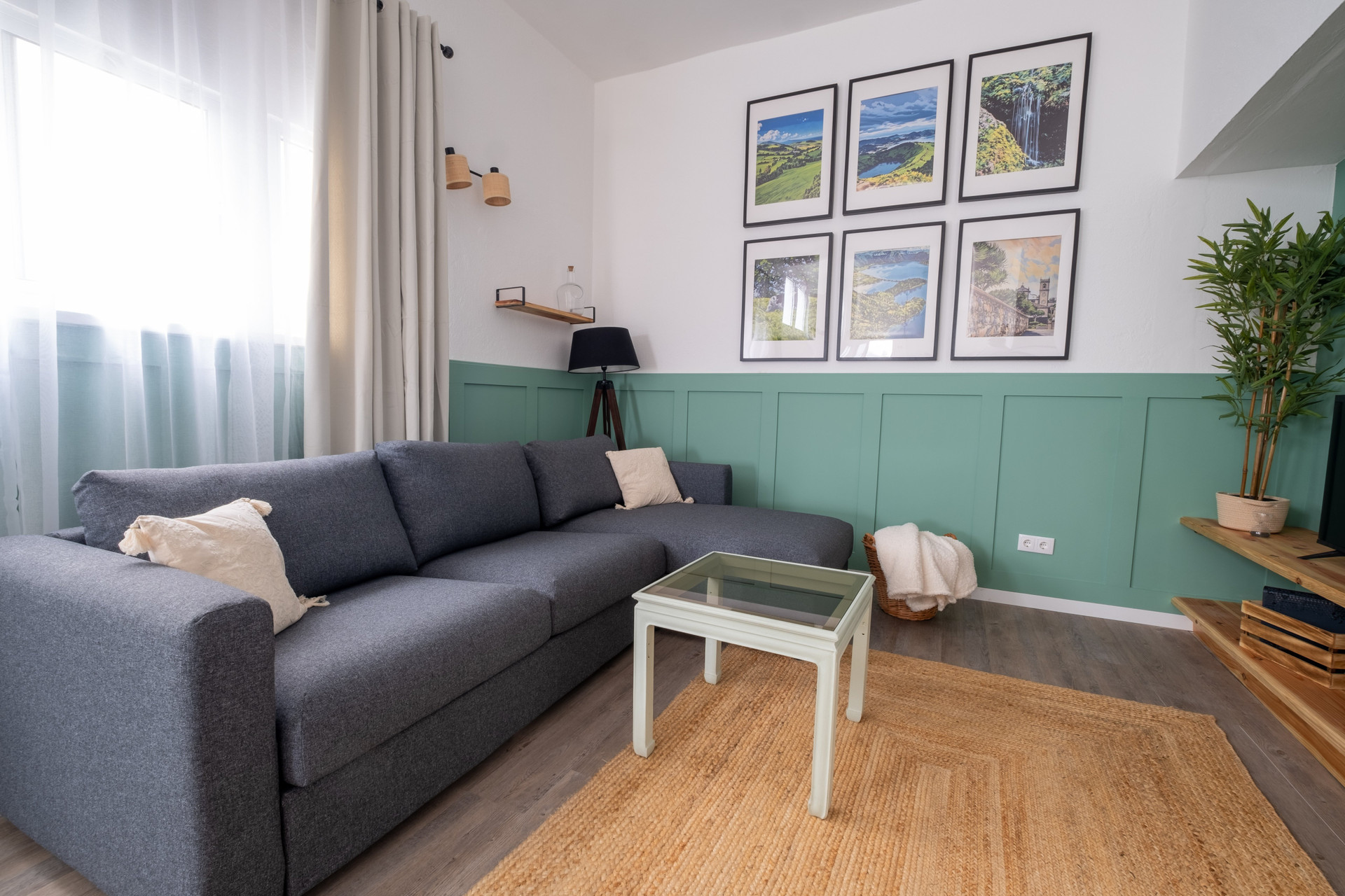 Spacious living room seating area