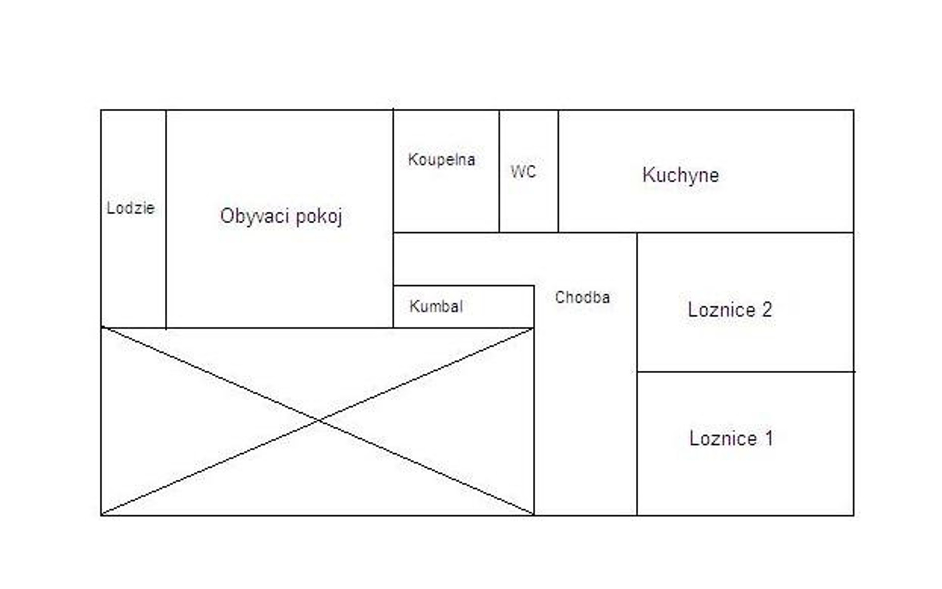 floor plan - "Obyvaci pokoj"