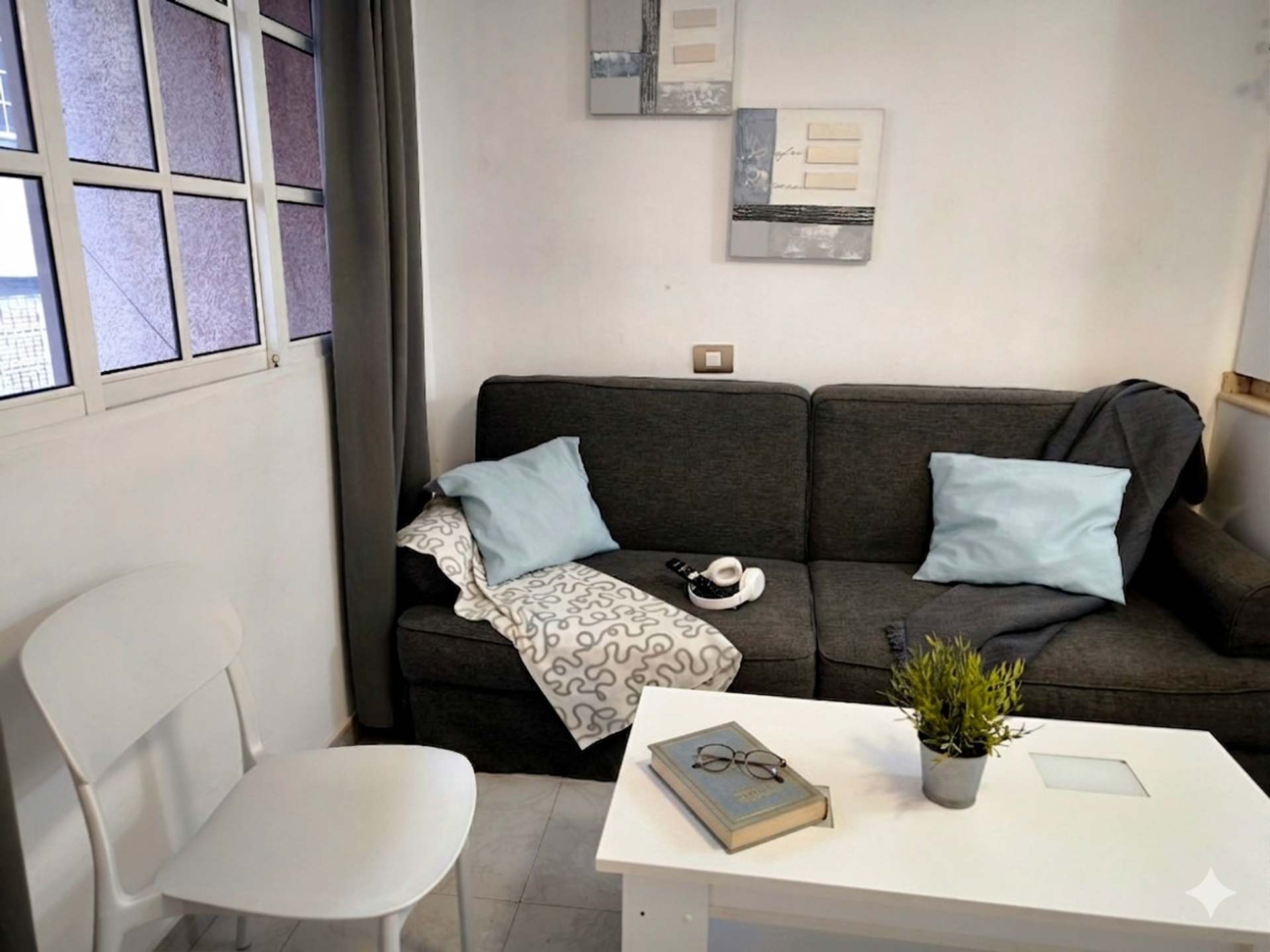 Cozy sofa corner close-up