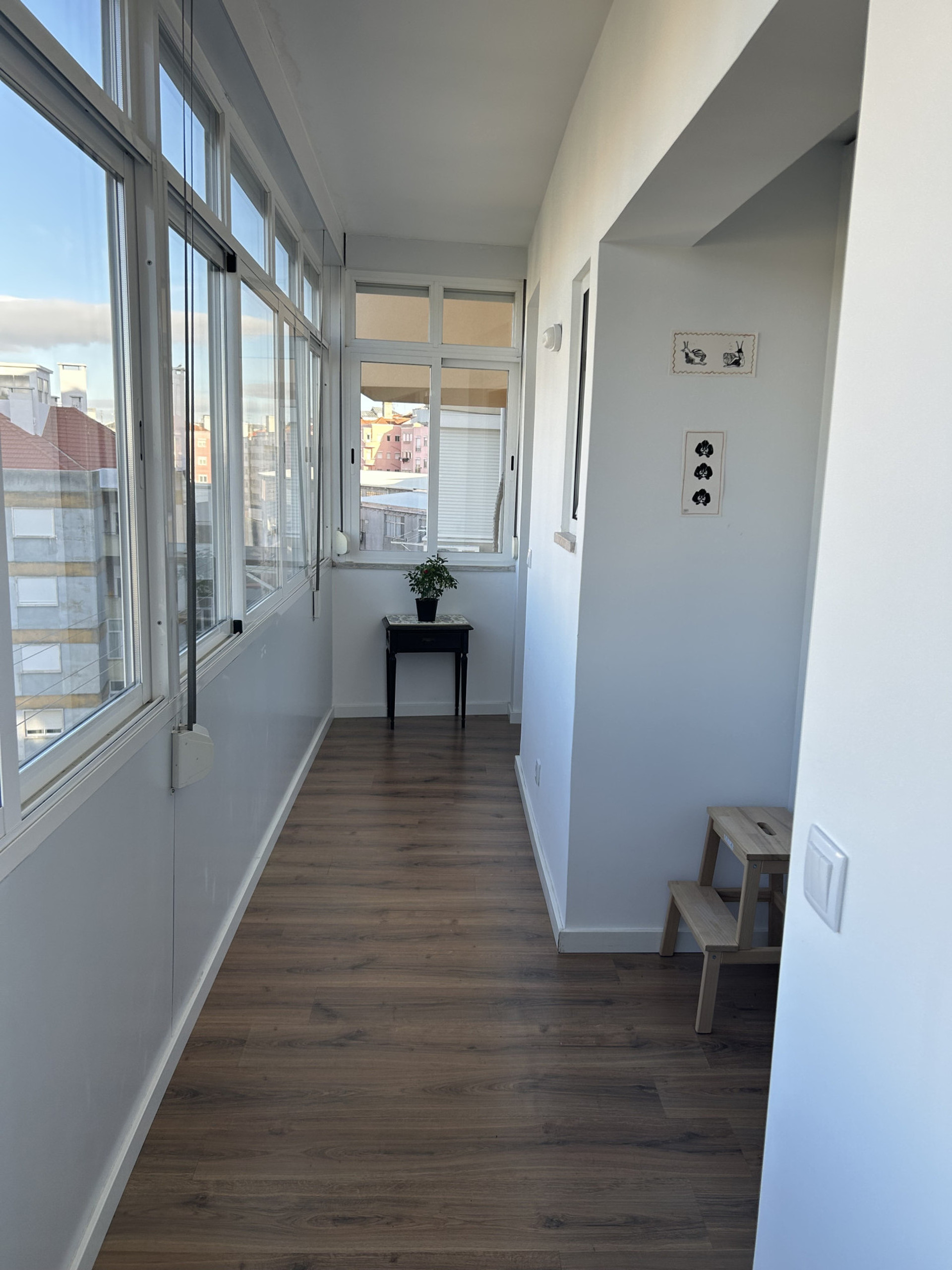 Bright corridor that leads to the bedroom