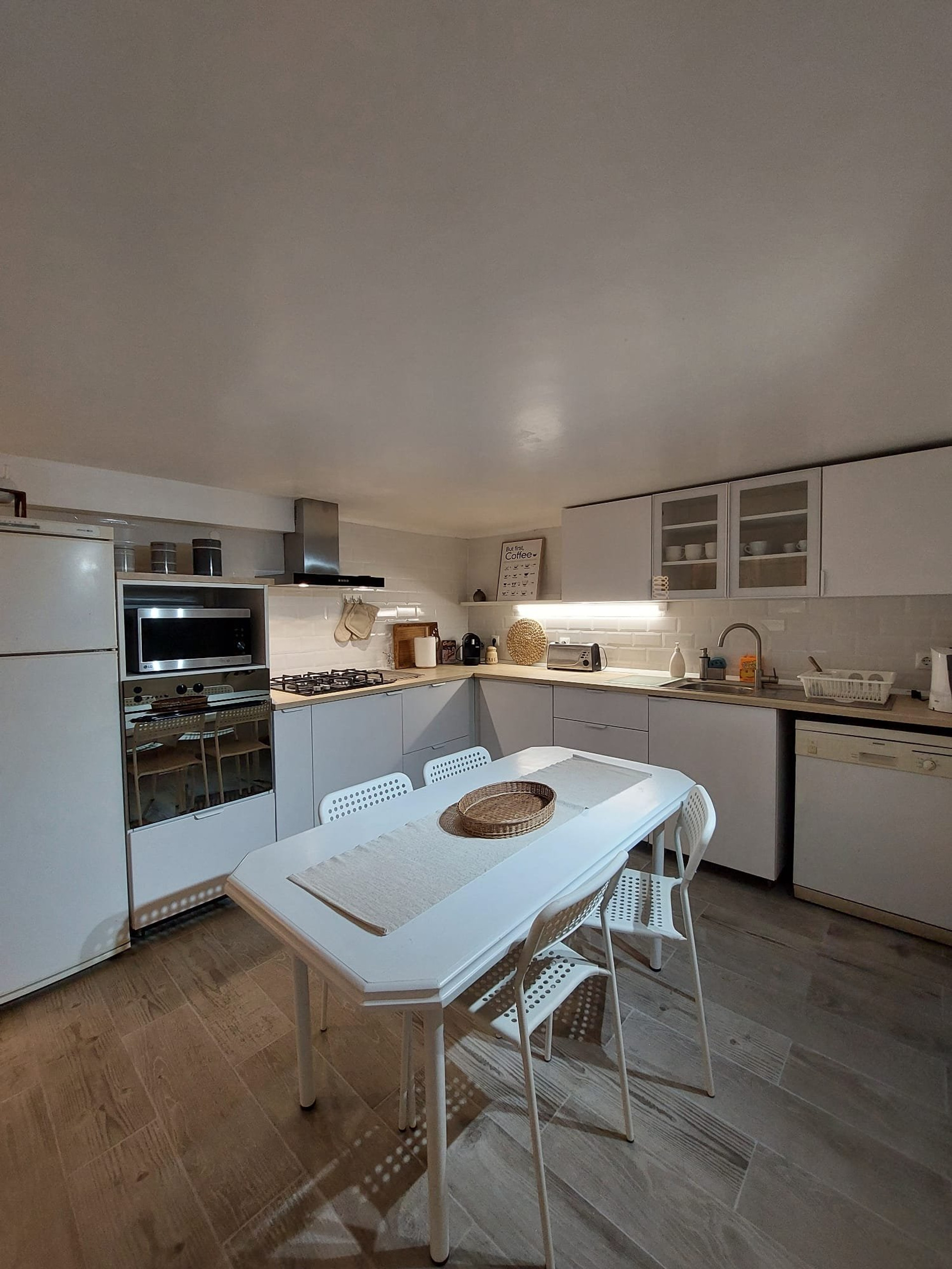 Bright kitchen with dining area
