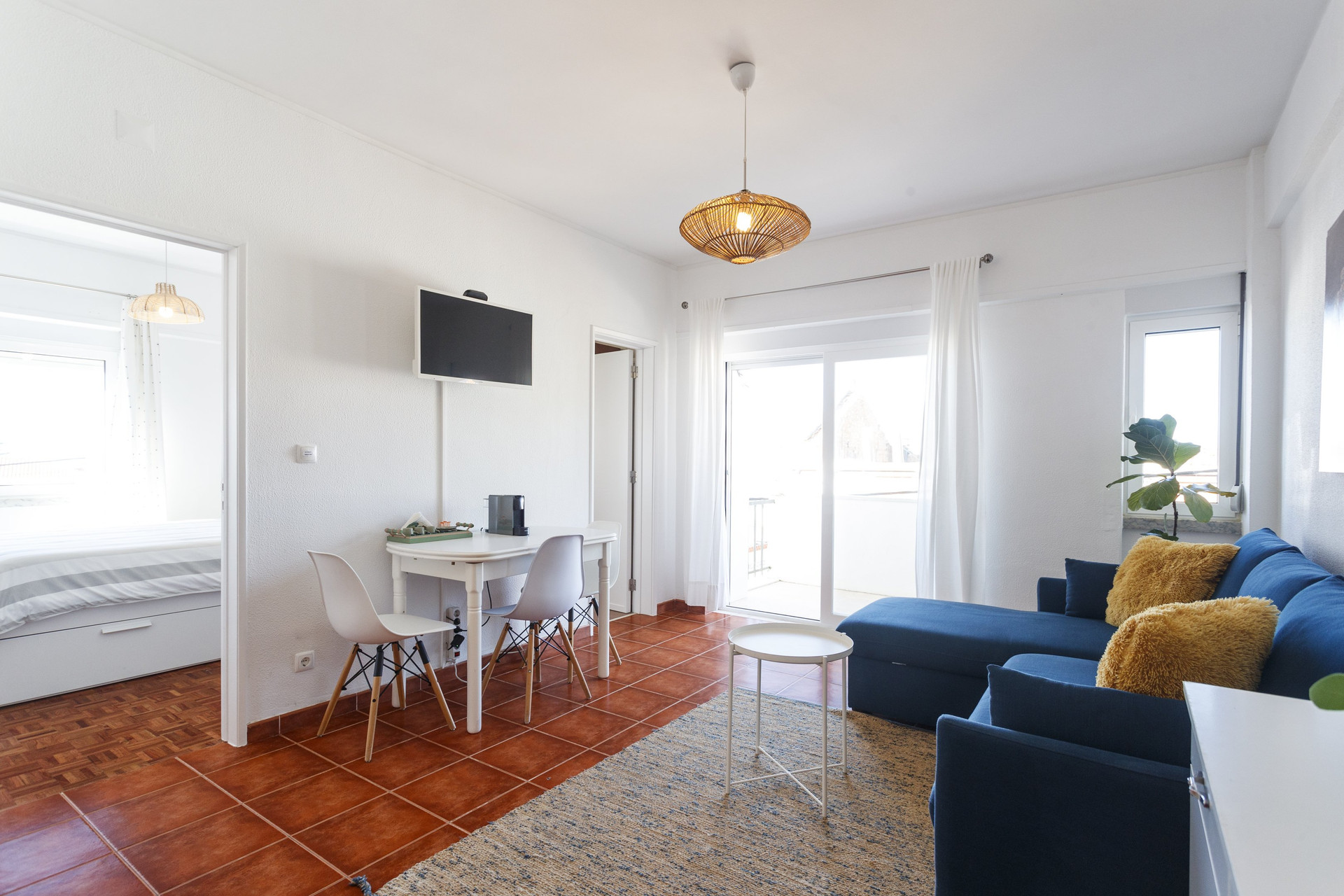 Living Room with balcony