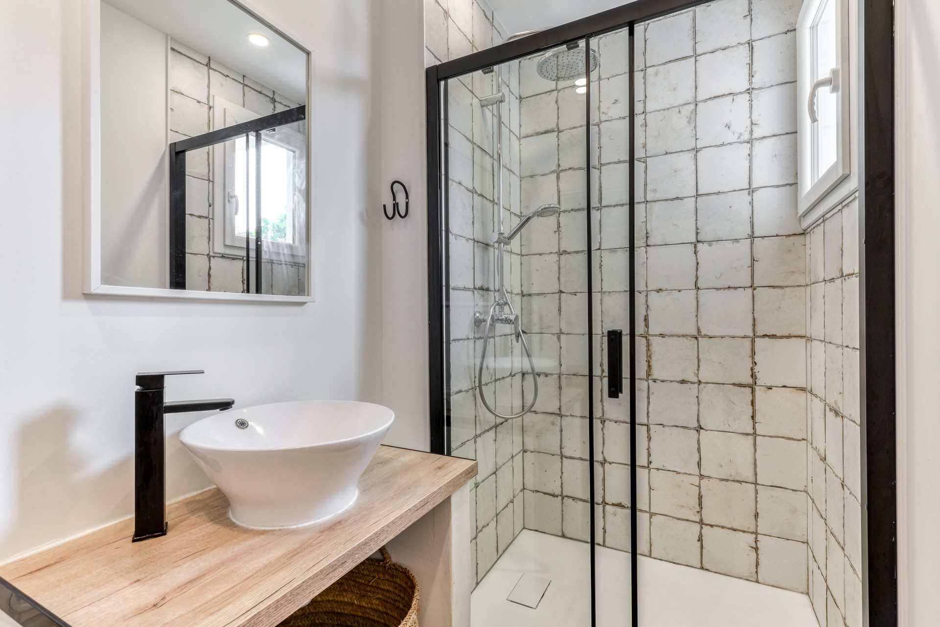 Modern bathroom with glass shower